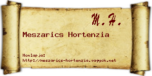 Meszarics Hortenzia névjegykártya